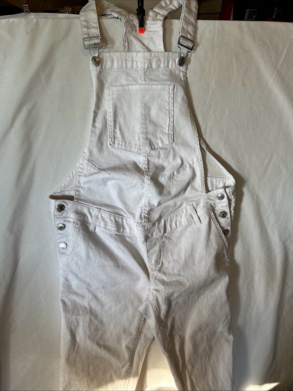 GAP White Maternity Denim Overalls